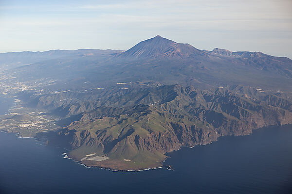 Aerial View of Teno Mountains and Teide