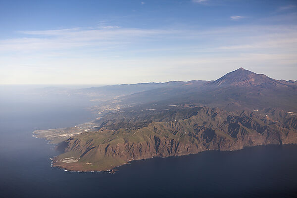 Aerial View of Teno Mountains and Teide