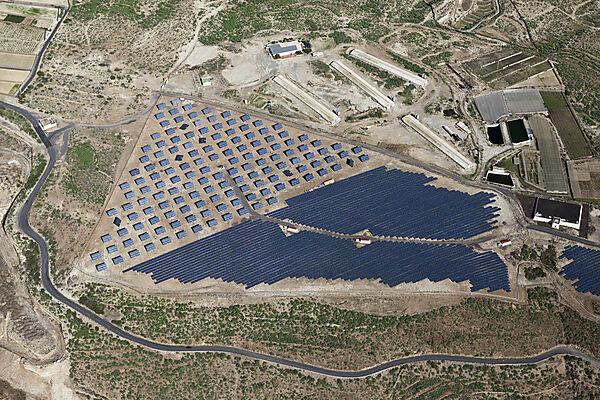 Luftaufnahme Solaranlagen bei El Poris