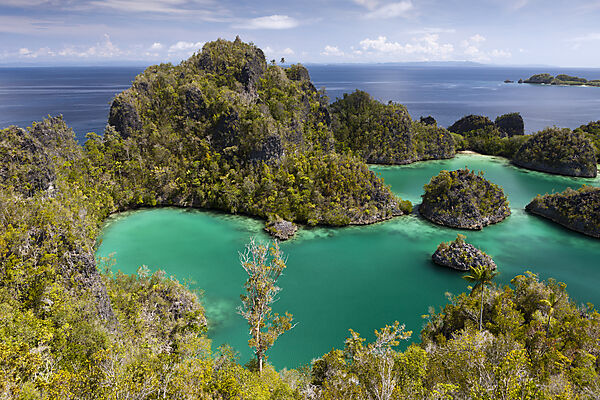Rock Islands der Insel Penemu, Raja Ampat, West Papua, Indonesien
