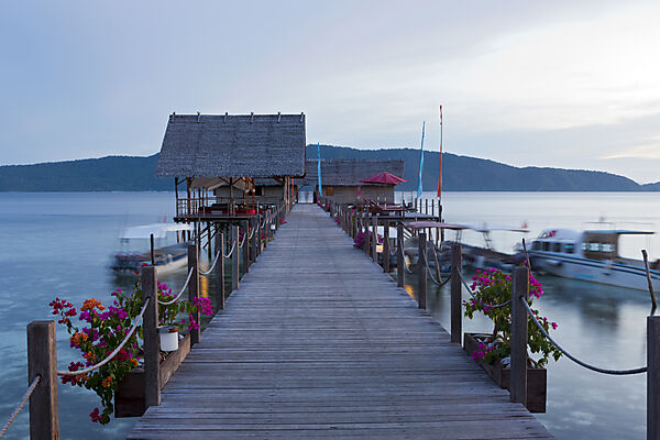 Jetty of Papua Explorers Resort, Gam, Raja Ampat, West Papua, Indonesia