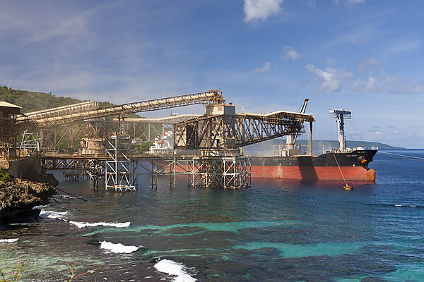 Phosphat Verladekran am Hafen, Flying Fish Cove, Weihnachstinsel, Australien