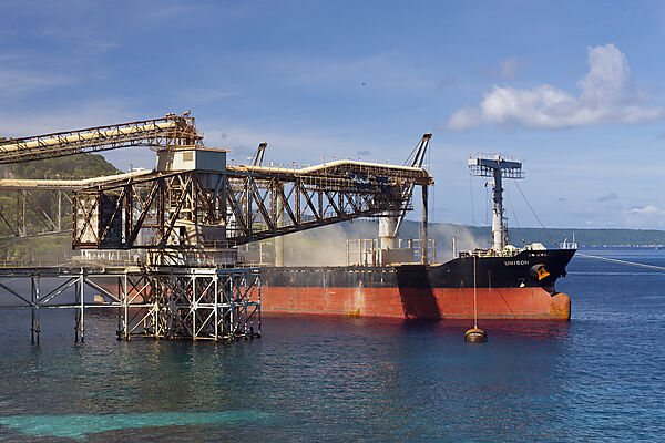 Phosphat Verladekran am Hafen, Flying Fish Cove, Weihnachstinsel, Australien