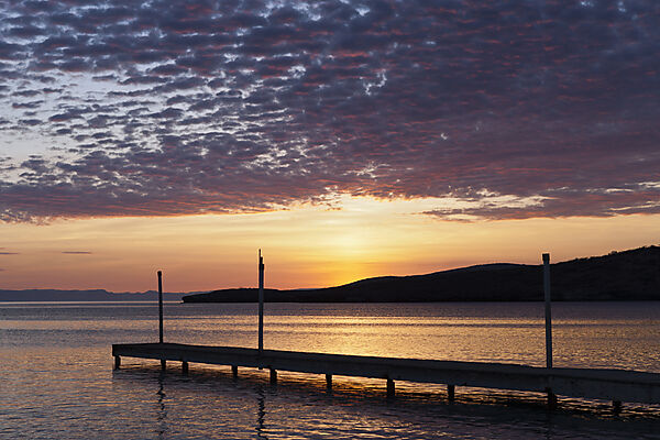Jetty and Sea at Sunset, La Paz, Baja California Sur, Mexico