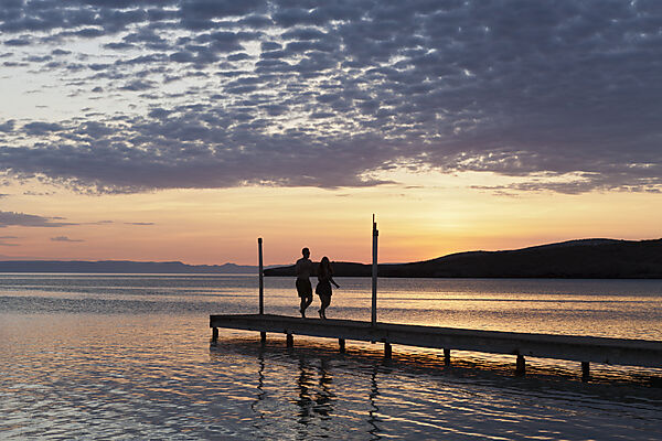 Jetty and Sea at Sunset, La Paz, Baja California Sur, Mexico
