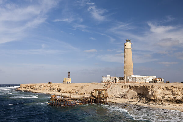 Leuchtturm auf Big Brother Island, Brother Islands, Rotes Meer, Aegypten