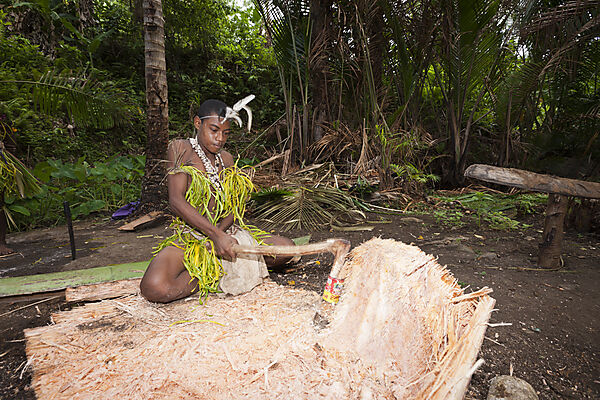Demonstration der Sago-Herstellung, Tufi, Oro Provinz, Papua Neuguinea