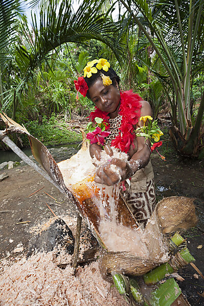 Demonstration der Sago-Herstellung, Tufi, Oro Provinz, Papua Neuguinea