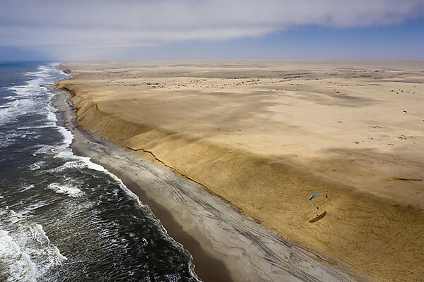 Paragliding at Dune near Henties Bay, Henties Bay, Namibia