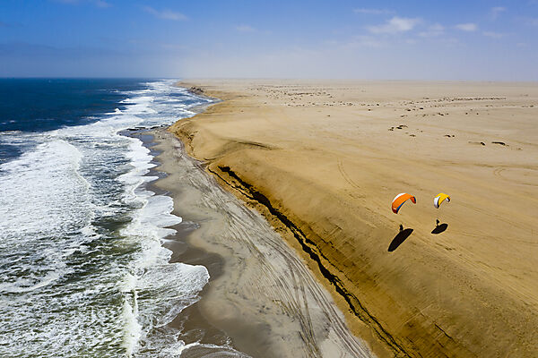 Paragliding at Dune near Henties Bay, Henties Bay, Namibia