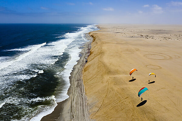 Paragliding at Dune near Henties Bay, Henties Bay, Namibia