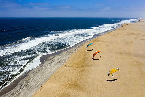 Paragliding at Dune near Henties Bay, Henties Bay, Namibia