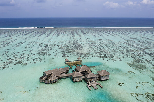 Aerial View of Vacation Island Lankanfushi, North Male Atoll, Indian Ocean, Maldives
