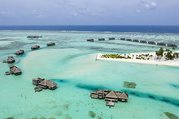 Aerial View of Vacation Island Lankanfushi, North Male Atoll, Indian Ocean, Maldives