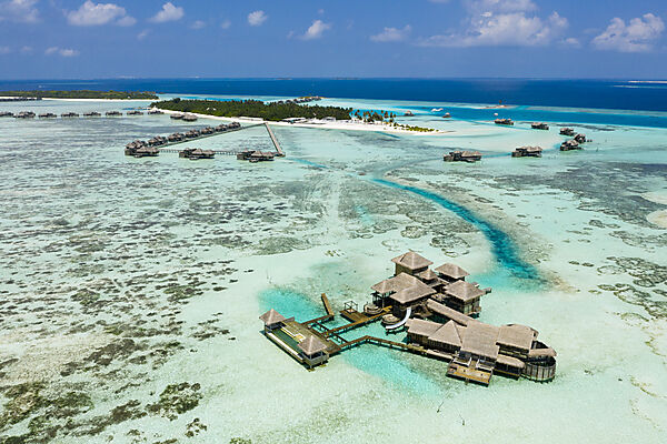 Aerial View of Vacation Island Lankanfushi, North Male Atoll, Indian Ocean, Maldives