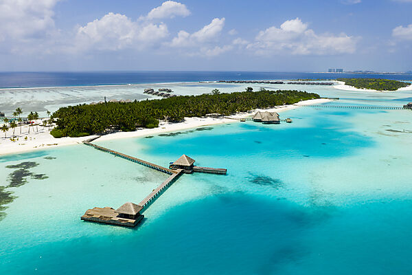 Aerial View of Vacation Island Lankanfushi, North Male Atoll, Indian Ocean, Maldives