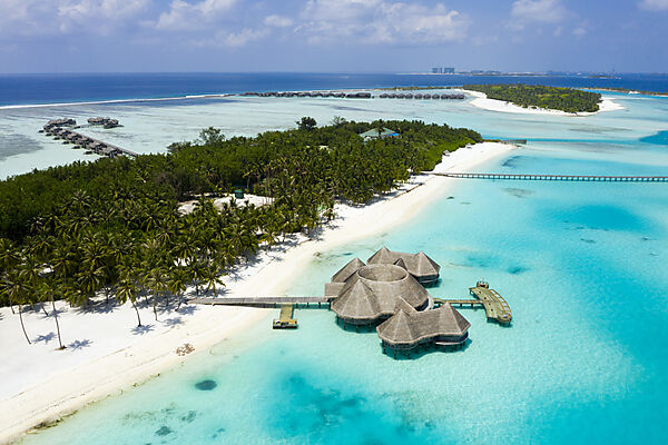 Aerial View of Vacation Island Lankanfushi, North Male Atoll, Indian Ocean, Maldives