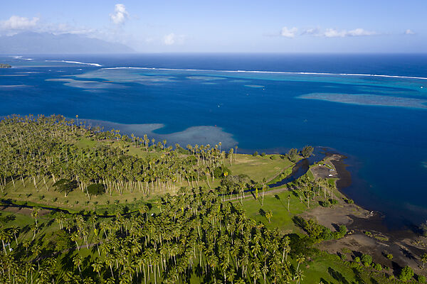 Luftaufnahme der Suedkueste von Tahiti, Tahiti, Franzoesisch-Polynesien