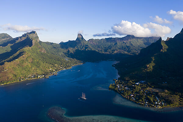 Aerial View of Cook's Bay, Moorea, French Polynesia