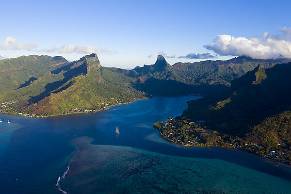 Aerial View of Cook's Bay, Moorea, French Polynesia