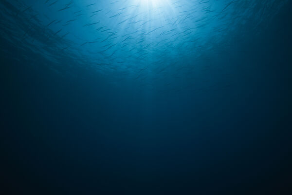 Sun Rays in Blue Ocean, Kimbe Bay, New Britain, Papua New Guinea