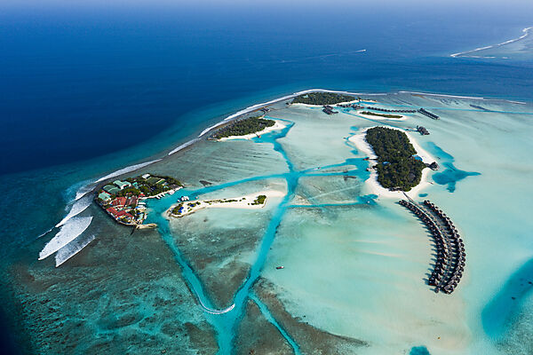 Ferieninsel Dhigufinolhu und Veligandu, Sued Male Atoll, Indischer Ozean, Malediven