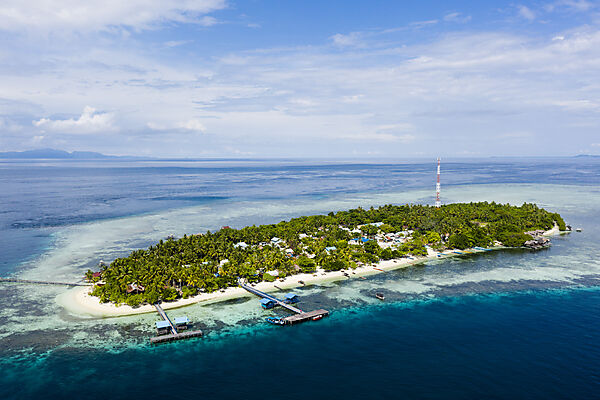 Aerial View of Arborek Island, Raja Ampat, West Papua, Indonesia