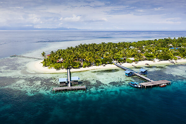 Aerial View of Arborek Island, Raja Ampat, West Papua, Indonesia
