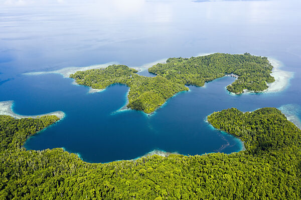 Aerial View of Janggelo Island, Raja Ampat, West Papua, Indonesia