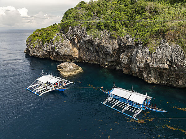 Outrigger boat, Bangka, Tropical Island, Malalpascua Island, Cebu, Philippine Sea, Philippines