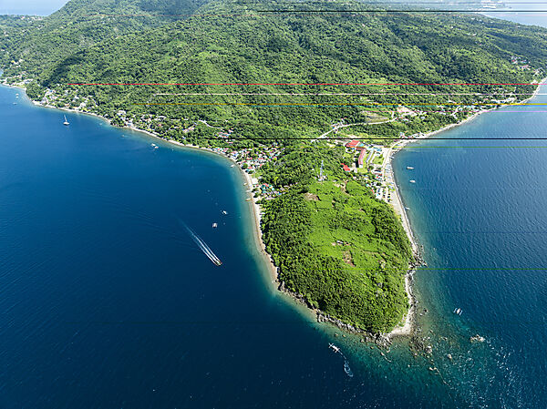 Luftaufnahme Halbinsel Mabini, Mabini, Luzon, Philippinensee, Philippinen