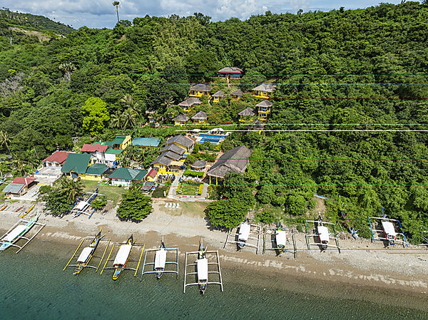 Luftaufnahme Buceo Anilao Resort, Mabini, Luzon, Philippinensee, Philippinen